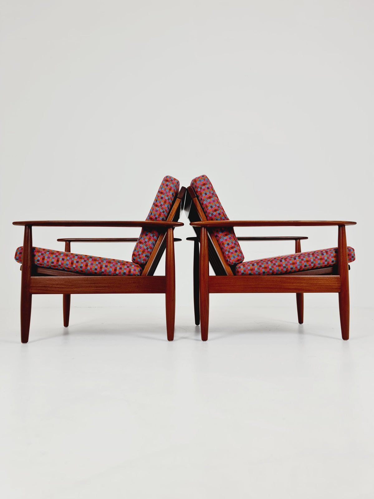 Mid century Teak easy lounge chairs Denmark 1960s, Set of 2