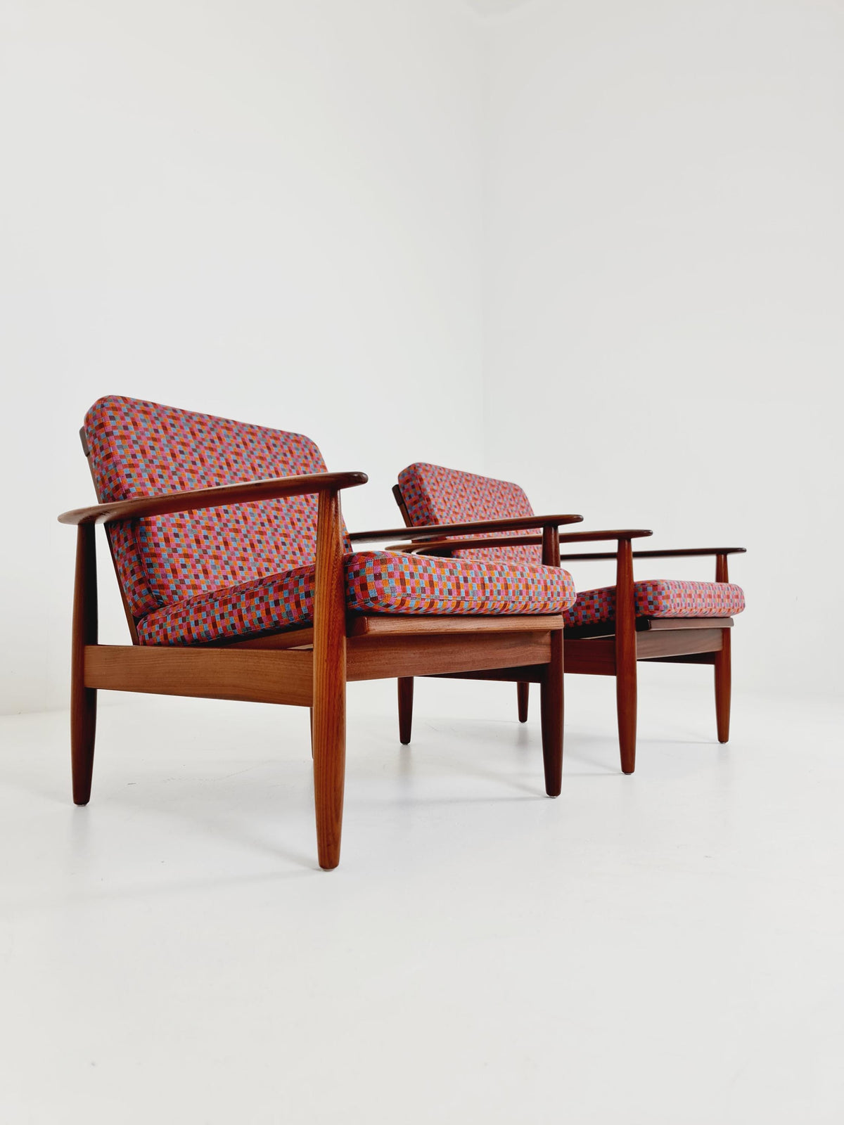 Mid century Teak easy lounge chairs Denmark 1960s, Set of 2