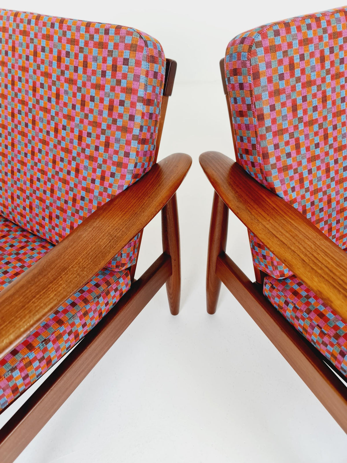 Mid century Teak easy lounge chairs Denmark 1960s, Set of 2