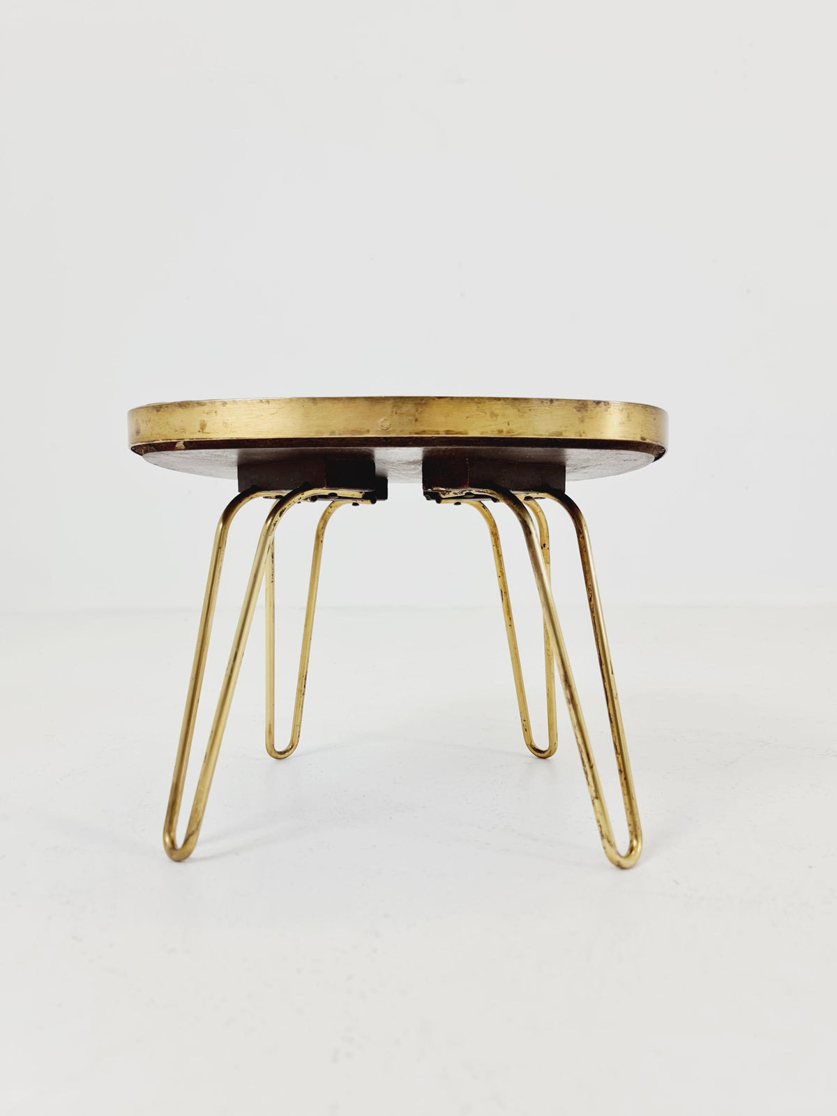 Unique mosaic & solid brass Sidetable by Opal west Germany, 1950s