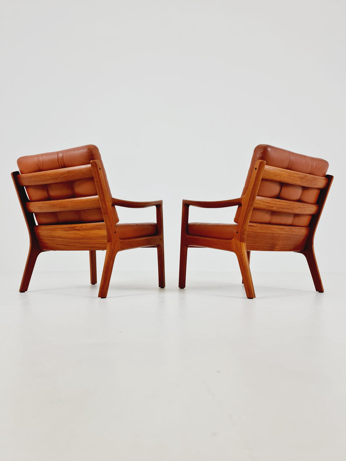 Mid-century Rare Danish teak lounge chair/ Easy chair by Ole Wanscher for France &Son , 1960s Set of 2