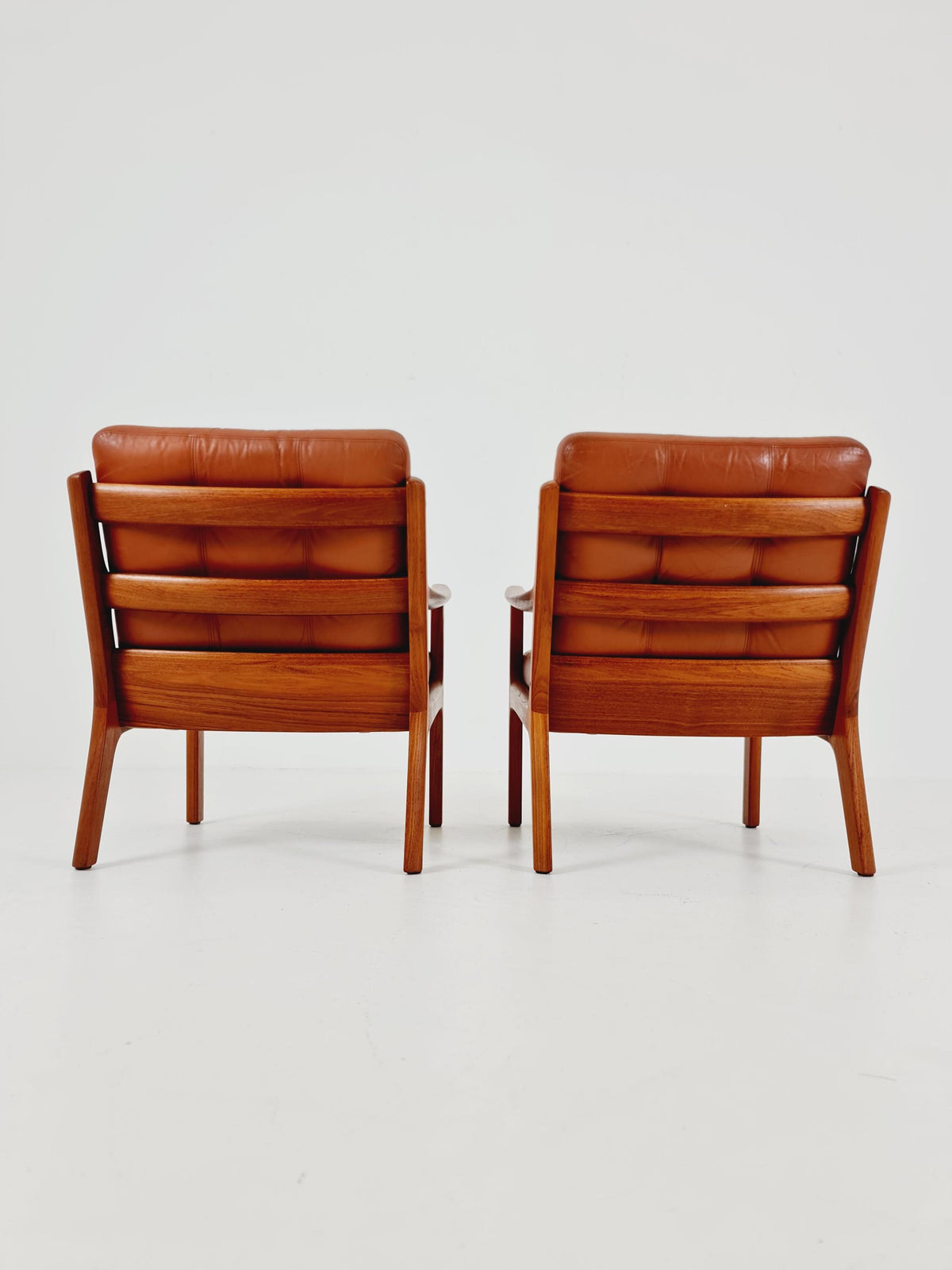 Mid-century Rare Danish teak lounge chair/ Easy chair by Ole Wanscher for France &Son , 1960s Set of 2