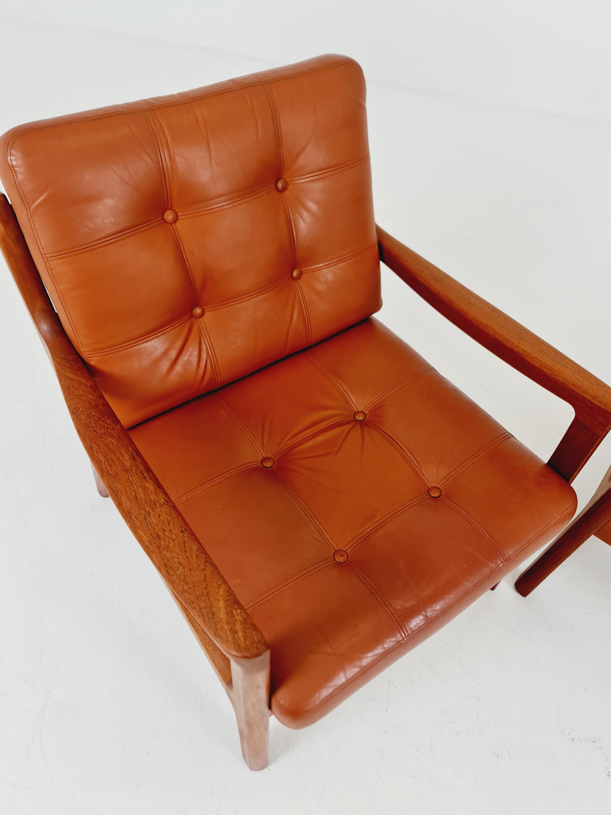 Mid-century Rare Danish teak lounge chair/ Easy chair by Ole Wanscher for France &Son , 1960s Set of 2