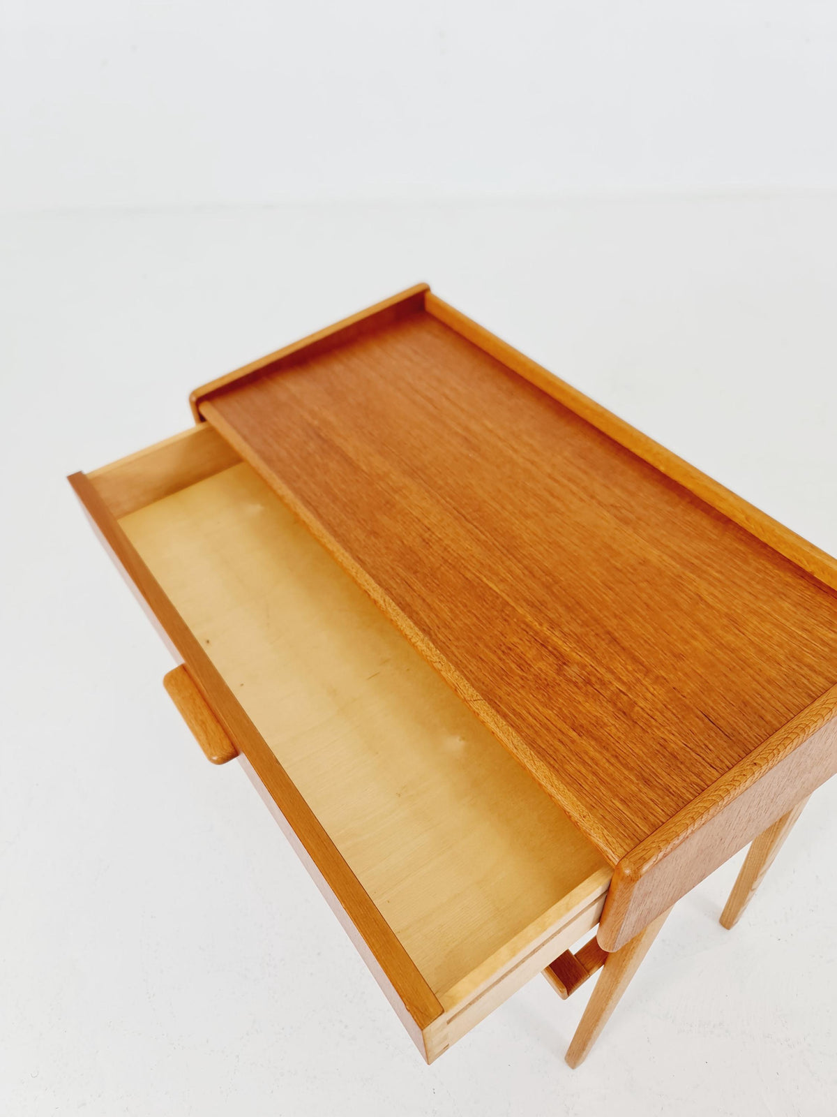 Rare big Midcentury Danish teak Vintage Side table/ Bedside table by Olholm Möbelfabrik, Denmark, 1960s,