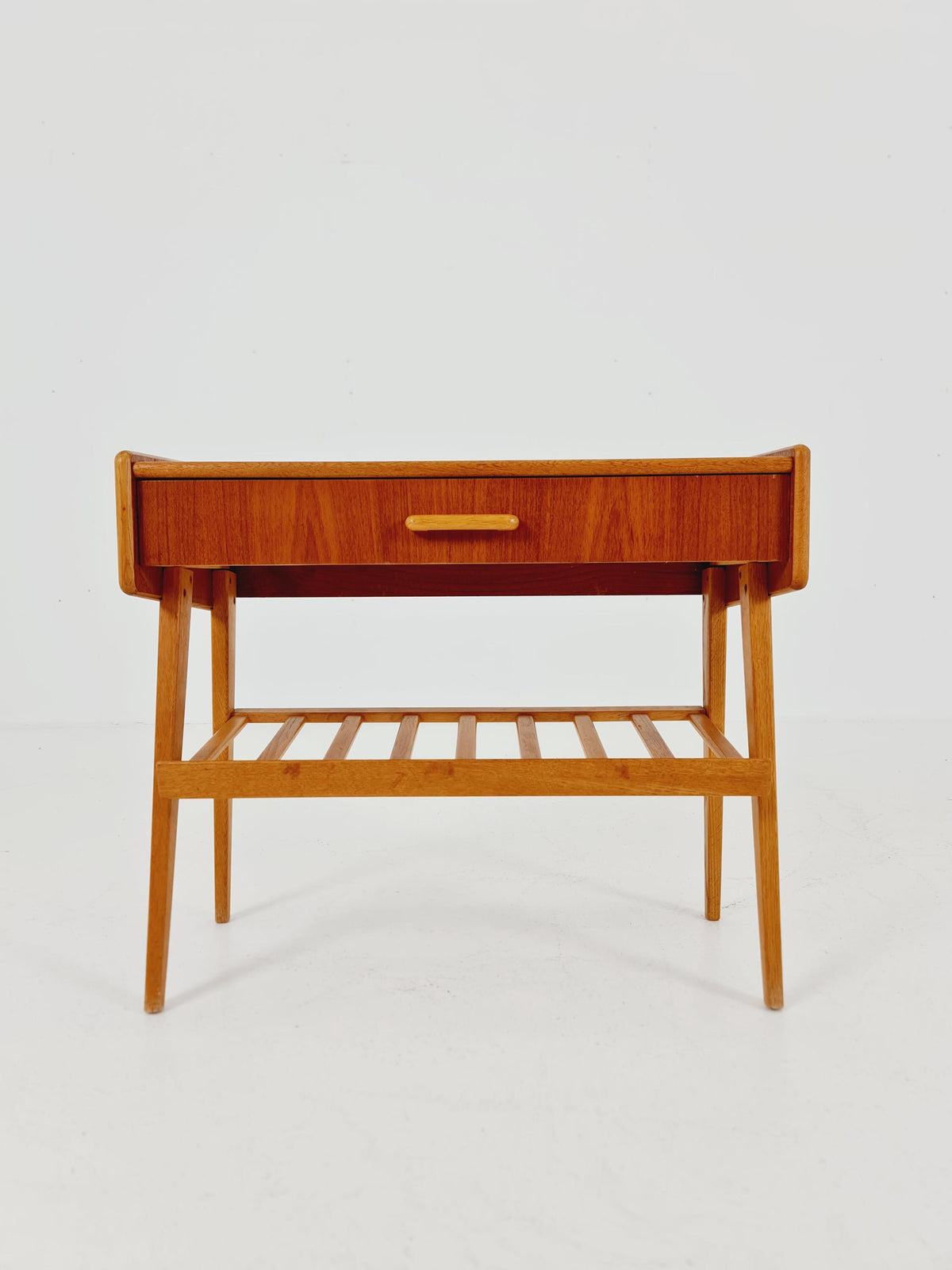 Rare big Midcentury Danish teak Vintage Side table/ Bedside table by Olholm Möbelfabrik, Denmark, 1960s,