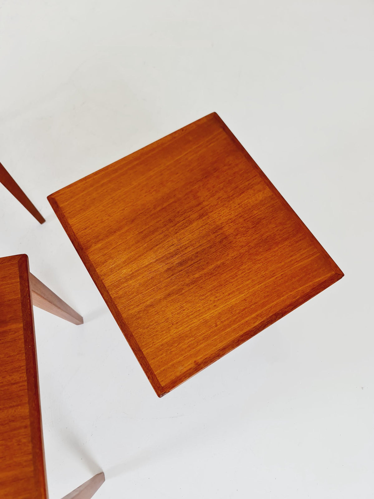 Midcentury danish teak + ceramic nesting tables/ side tables by Kvalitet Möbler, 1960s