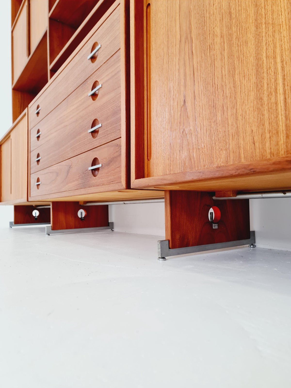 Mid-Century Danish Modern Teak RY 100 Wall Unit & Room Divider by Hans J. Wegner for RY Møbler, 1960s