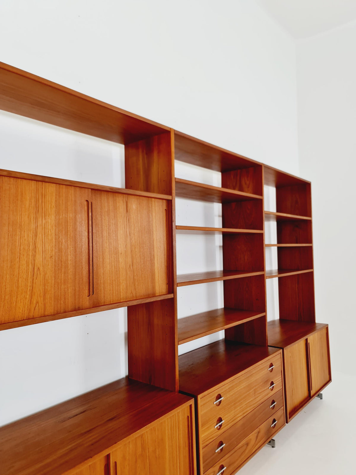 Mid-Century Danish Modern Teak RY 100 Wall Unit & Room Divider by Hans J. Wegner for RY Møbler, 1960s