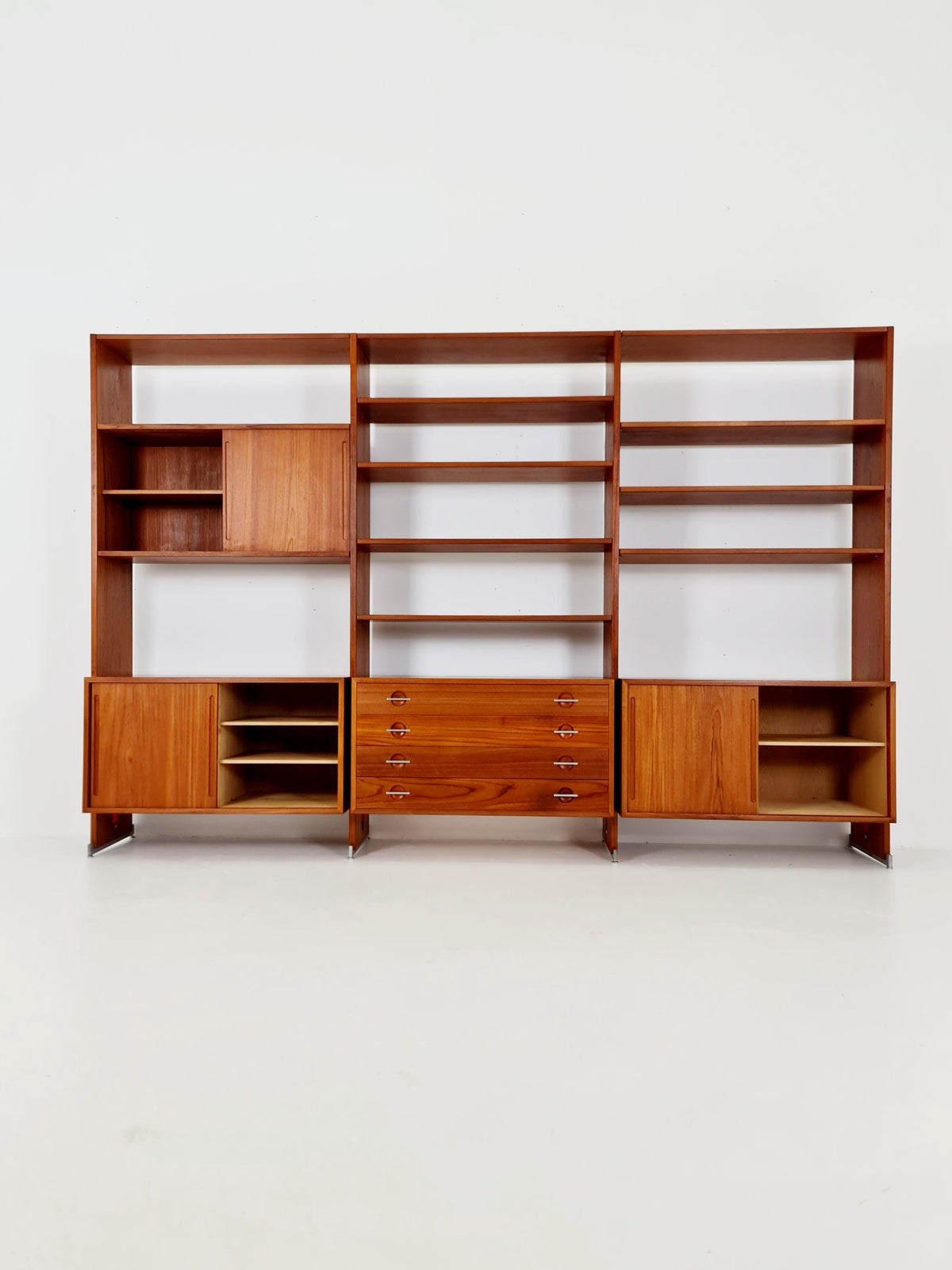 Mid-Century Danish Modern Teak RY 100 Wall Unit & Room Divider by Hans J. Wegner for RY Møbler, 1960s
