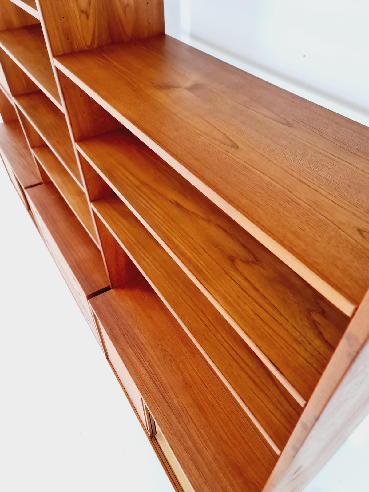 Mid-Century Danish Modern Teak RY 100 Wall Unit & Room Divider by Hans J. Wegner for RY Møbler, 1960s