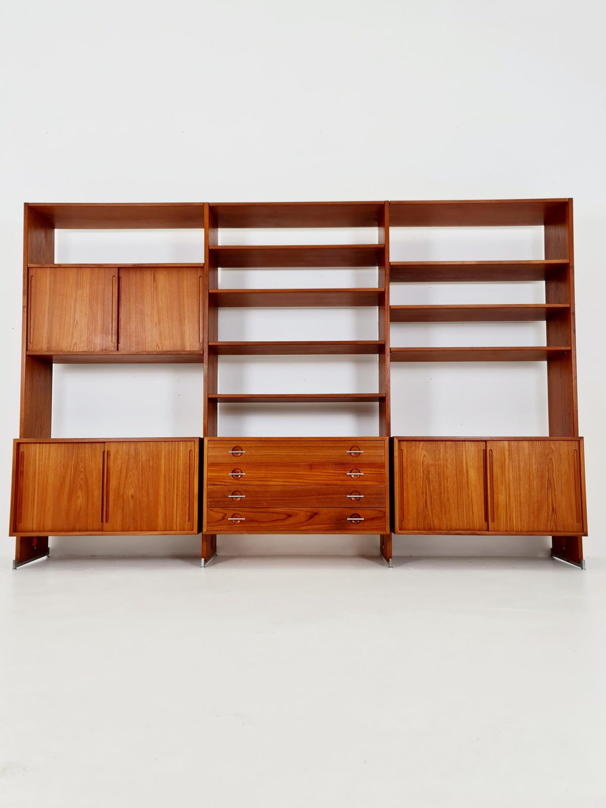 Mid-Century Danish Modern Teak RY 100 Wall Unit & Room Divider by Hans J. Wegner for RY Møbler, 1960s