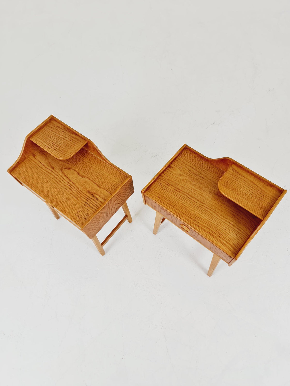 Pair of Swedish Midcentury Oak Vintage Side table/ Bedside table/ Night stand by Talgo 1960s