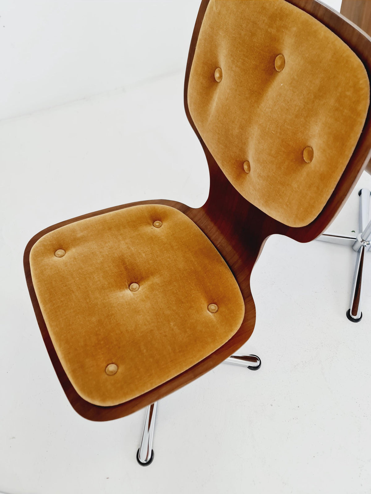German space age teak dinning chairs 1970s Set of 4