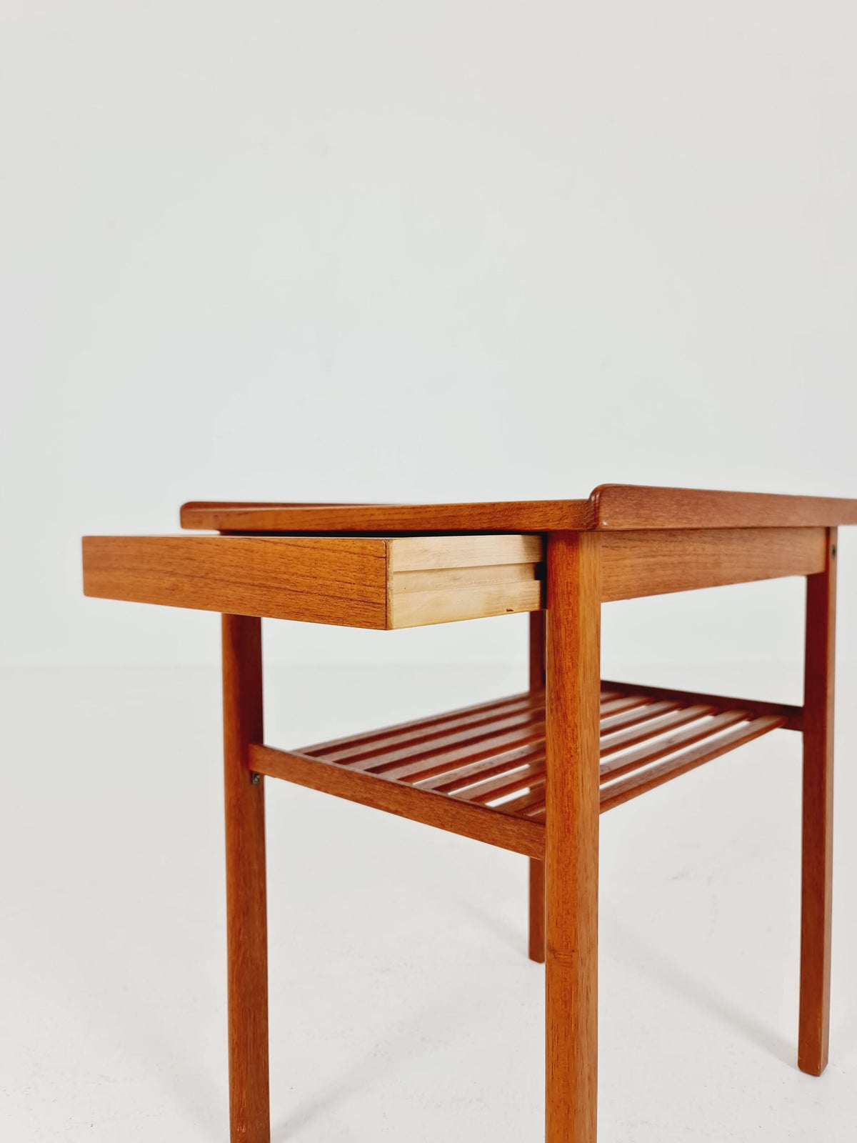 Rare big Midcentury Danish teak Vintage Side table/ Bedside table by AB Emmaboda Möbelfabrik, Denmark, 1960s,