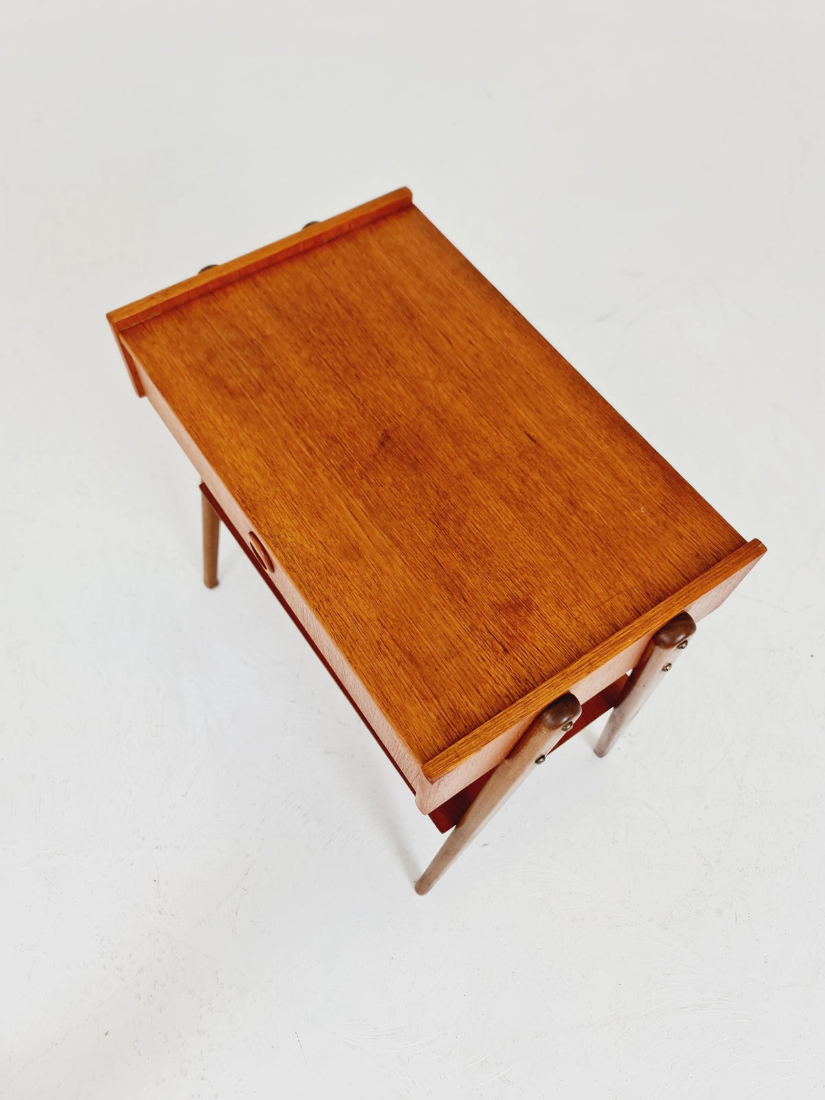 Midcentury Carlstrom & Co teak vintage side table/ bedside table/ night stand, 1960s