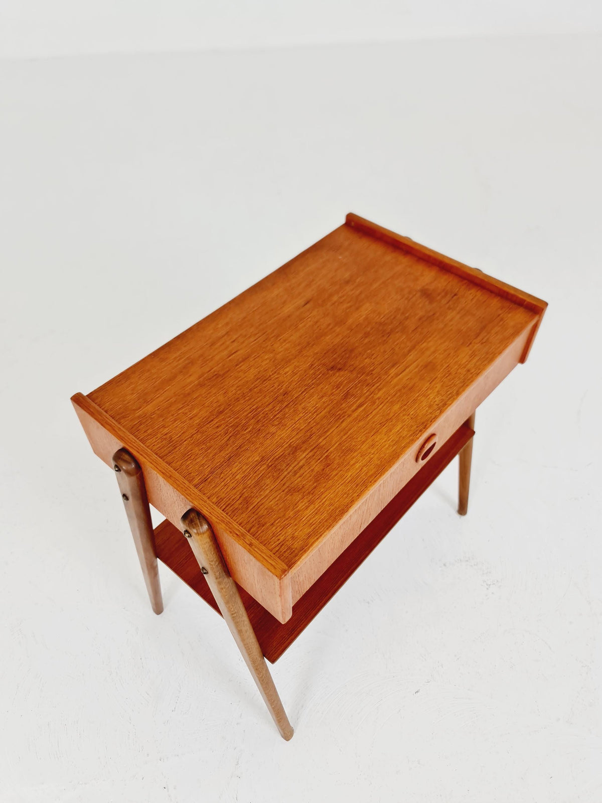 Midcentury Carlstrom & Co teak vintage side table/ bedside table/ night stand, 1960s