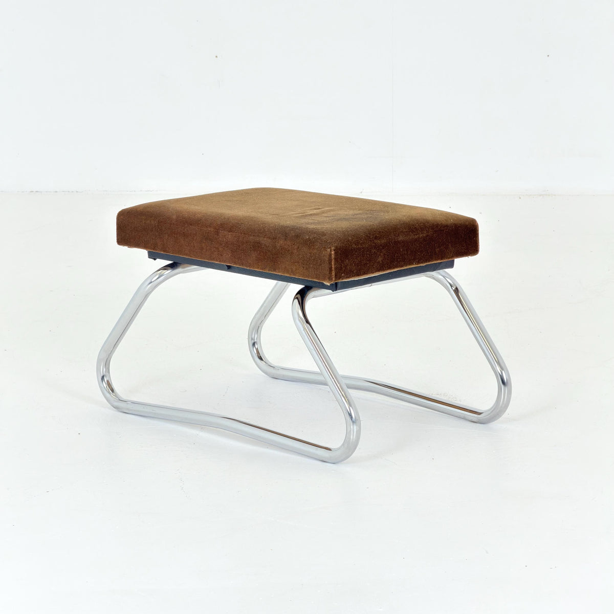Mid century Bauhaus Stool with Chrome Accents and Hidden Steps –1960s Germany