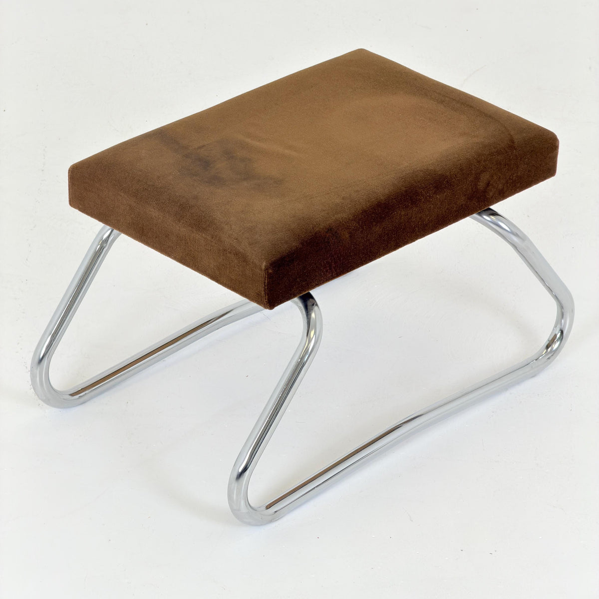 Mid century Bauhaus Stool with Chrome Accents and Hidden Steps –1960s Germany