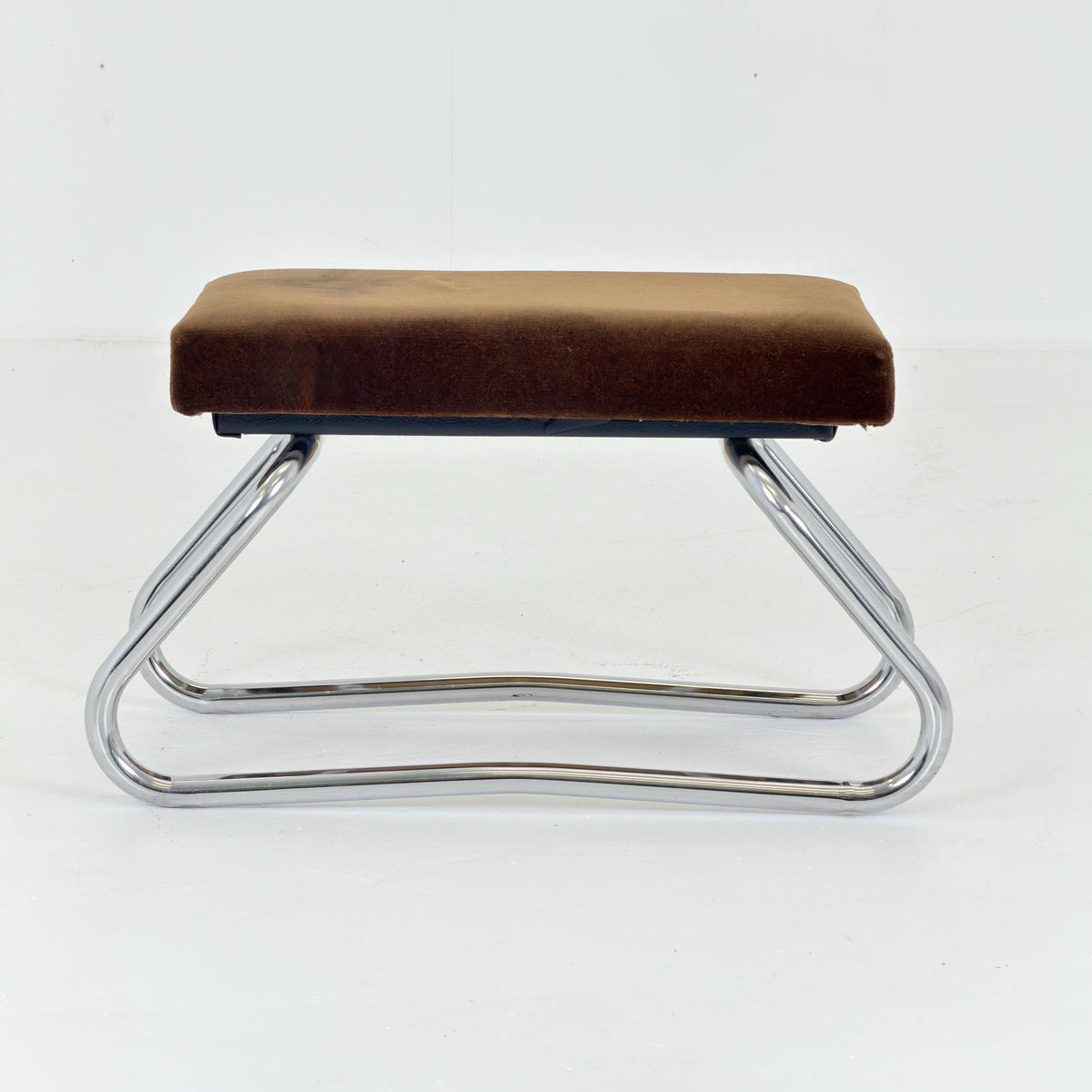 Mid century Bauhaus Stool with Chrome Accents and Hidden Steps –1960s Germany