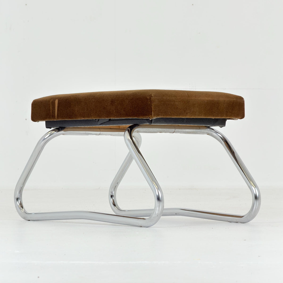 Mid century Bauhaus Stool with Chrome Accents and Hidden Steps –1960s Germany