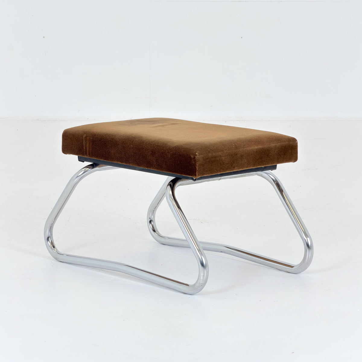 Mid century Bauhaus Stool with Chrome Accents and Hidden Steps –1960s Germany