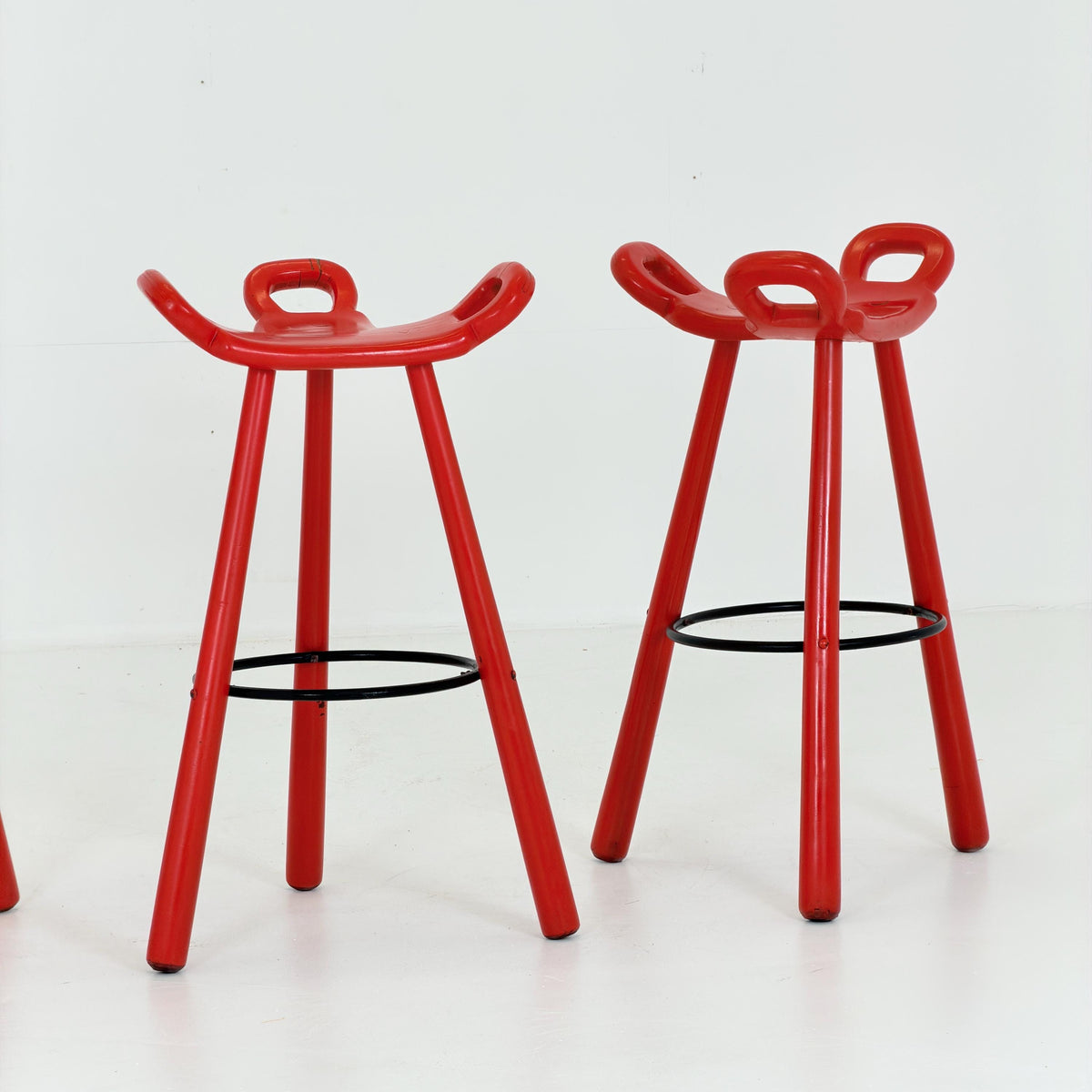 Set of 4 Marbella Brutalist Bar Stools by Sergio Rodriguez for Conformorm Spain 1970s
