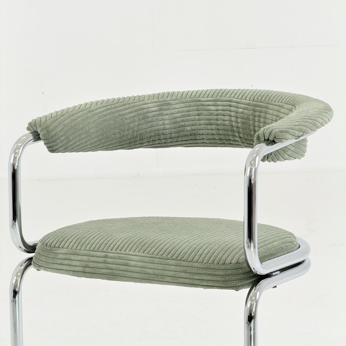 Mid Century Bauhaus Green velvet Dining armchair by Giotto Stoppino, Italy, 1970s