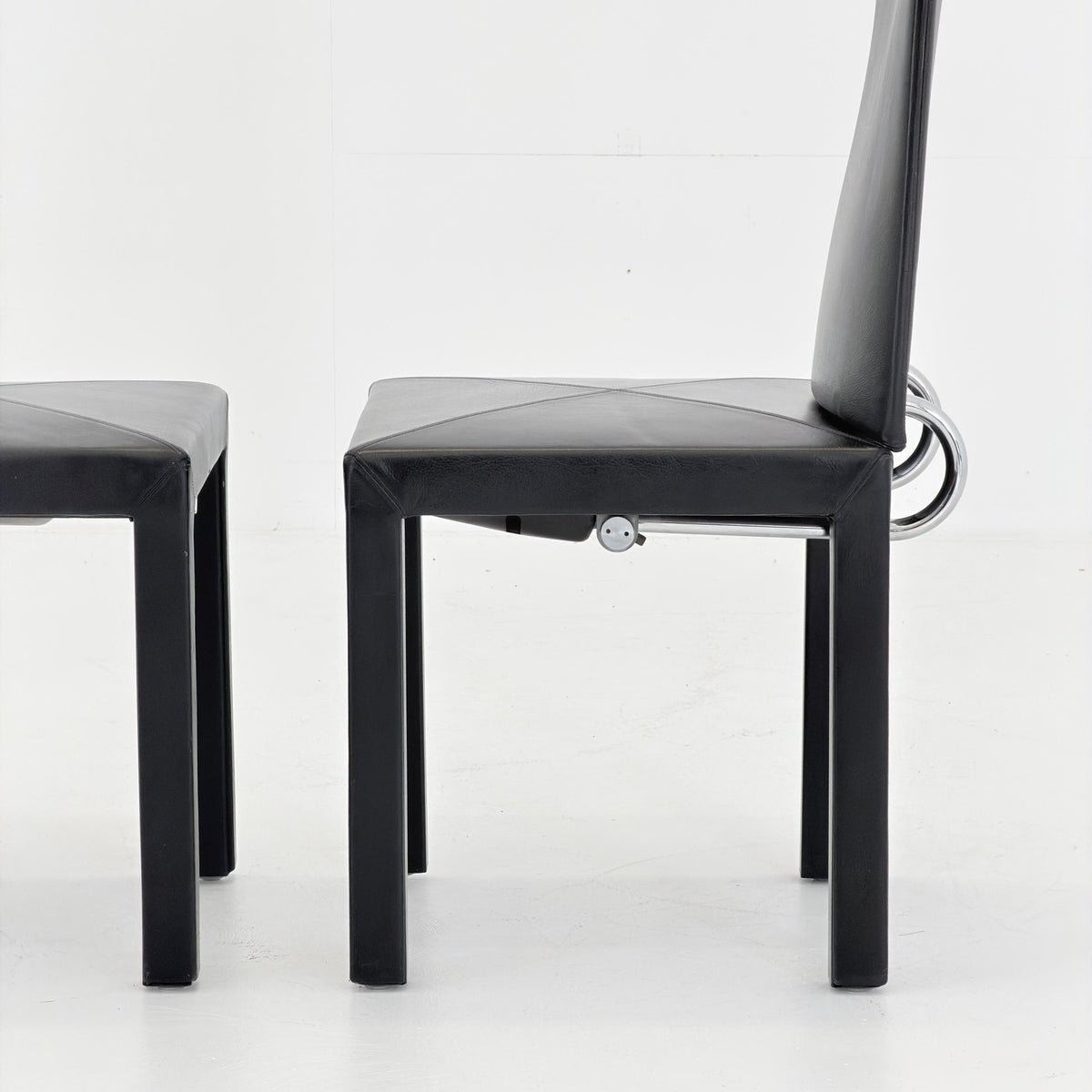 Mid Century Modern Dining Set of 3 by Paolo Piva Arcadia Chairs & Stool for B-B Italia 1980s Italy