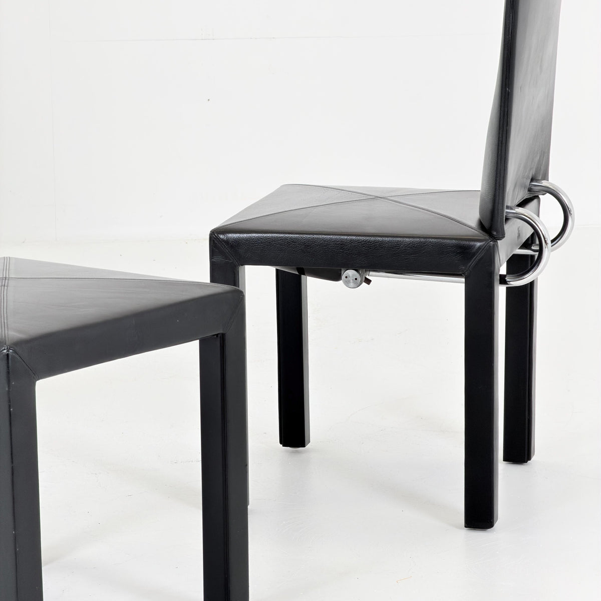 Mid Century Modern Dining Set of 3 by Paolo Piva Arcadia Chairs & Stool for B-B Italia 1980s Italy