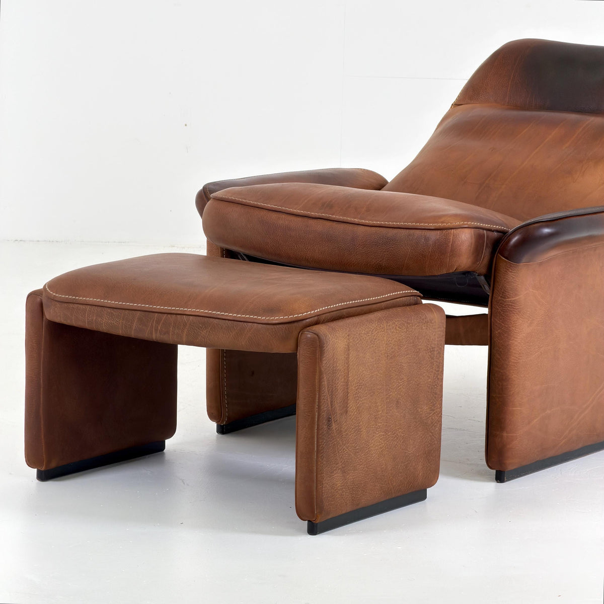 Mid Century De Sede DS31 high back armchair cognac leather Switzerland 1970s