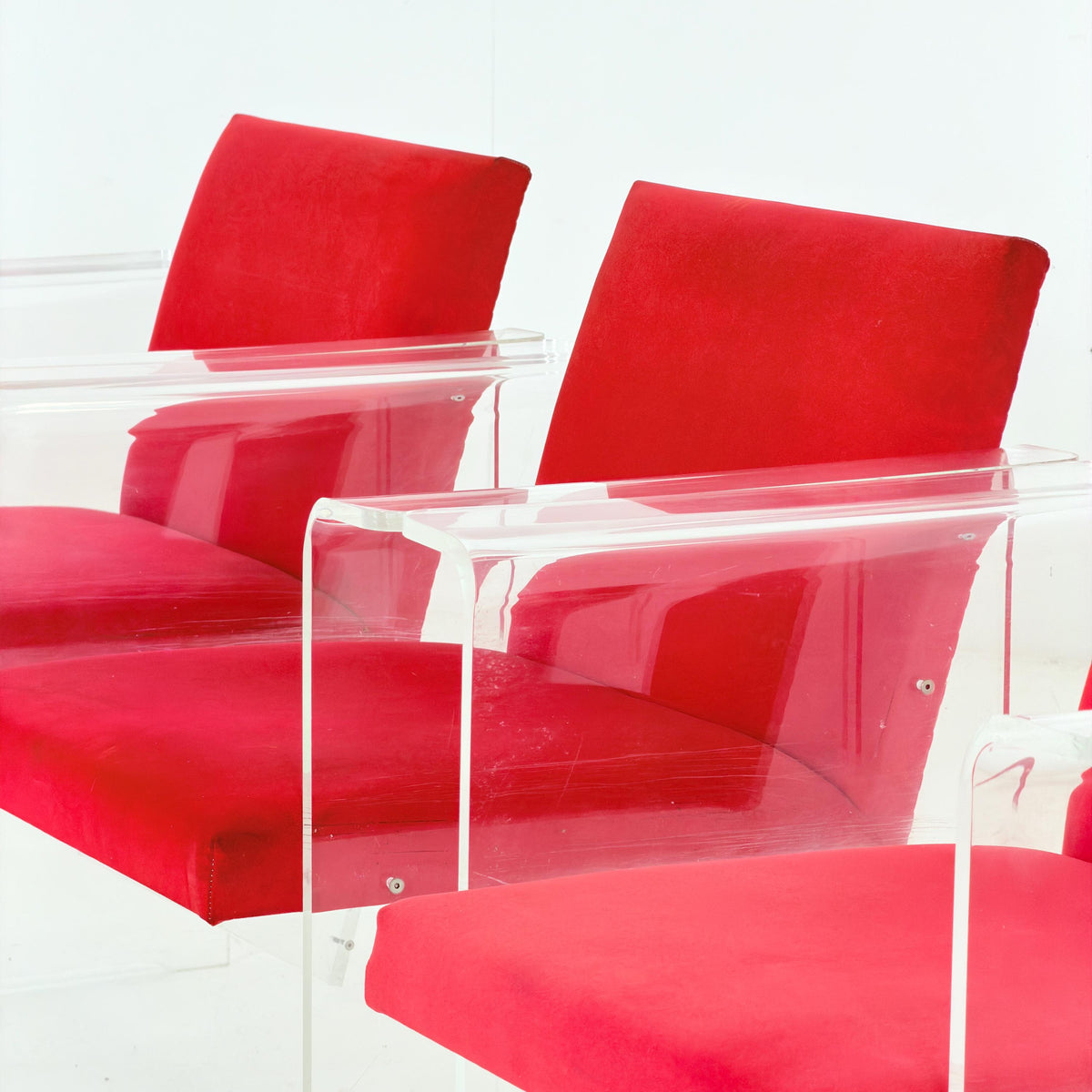 Rare Italian Postmodern Dining Set – Table & 4 Plexiglass Armchairs Italy 1980s