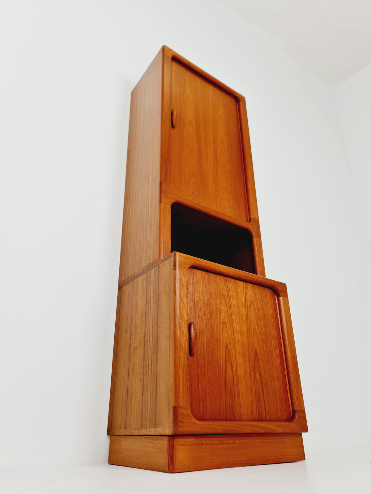 Vintage Dyrlund Danish Teak Wall Unit / Cabinet Tambour Doors 1980s