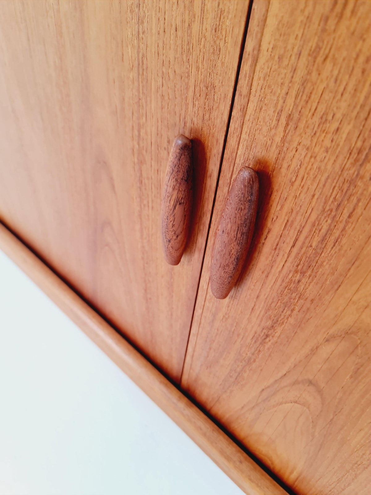 Vintage Dyrlund Danish Teak Wall Unit /Bar Cabinet with Lighting Tambour Doors 1980s