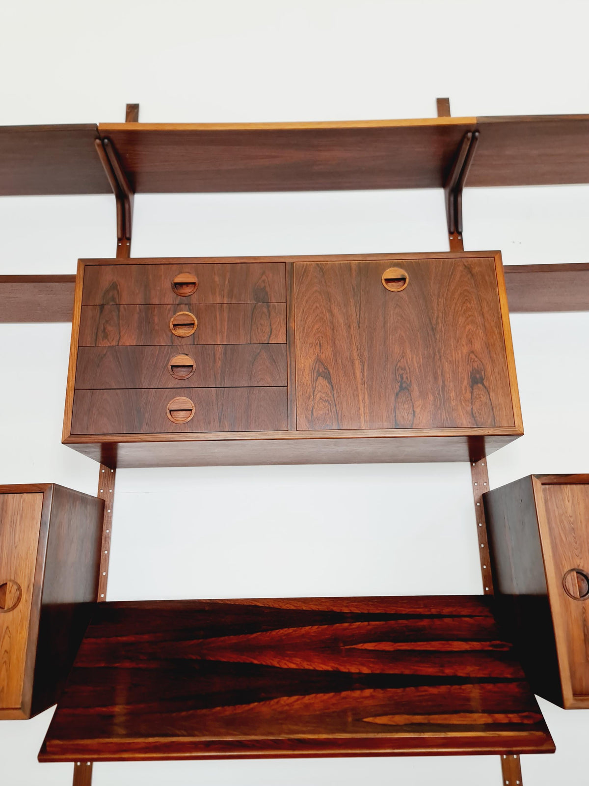 Rare Danish modern modular Rosewood shelving system by Hansen & Guldborg for HG Mobler, Denmark, 1960s