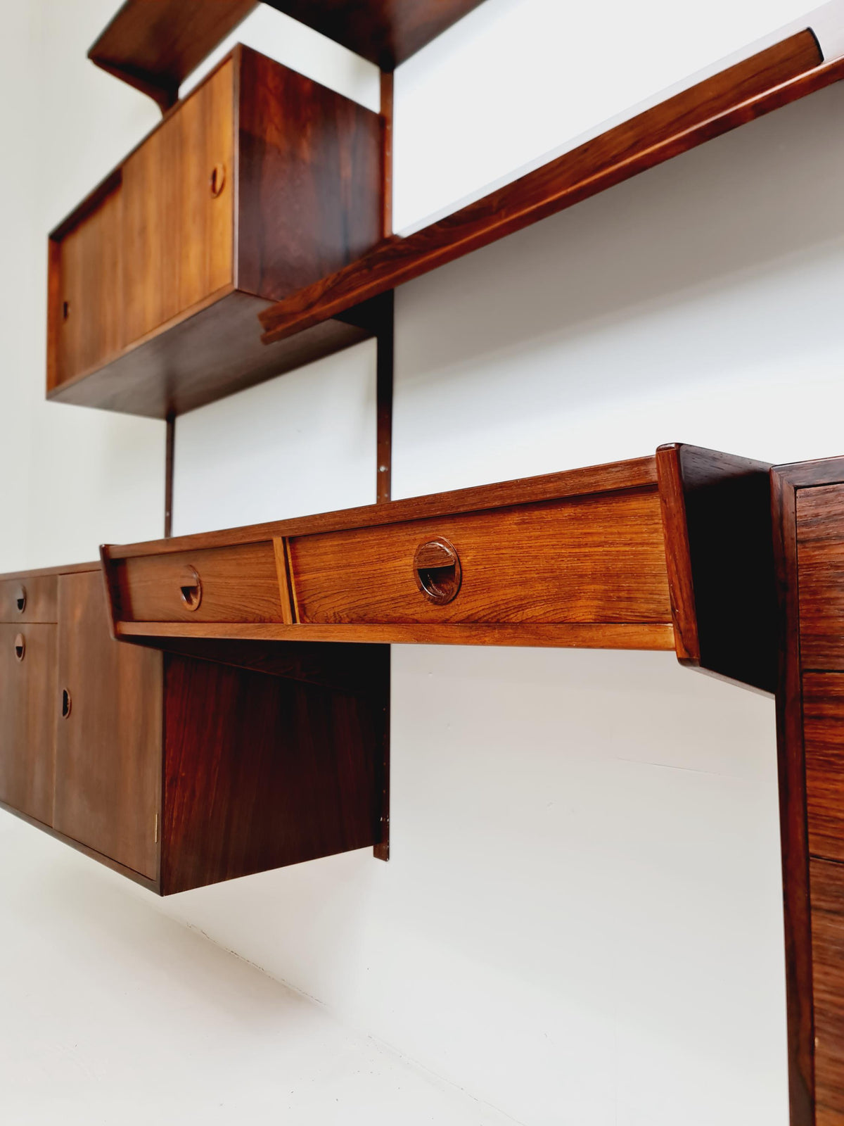 Rare Danish modern modular Rosewood shelving system by Hansen & Guldborg for HG Mobler, Denmark, 1960s