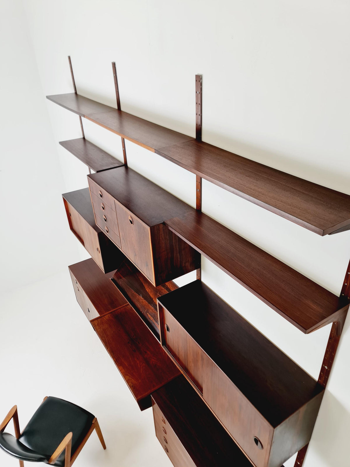 Rare Danish modern modular Rosewood shelving system by Hansen & Guldborg for HG Mobler, Denmark, 1960s