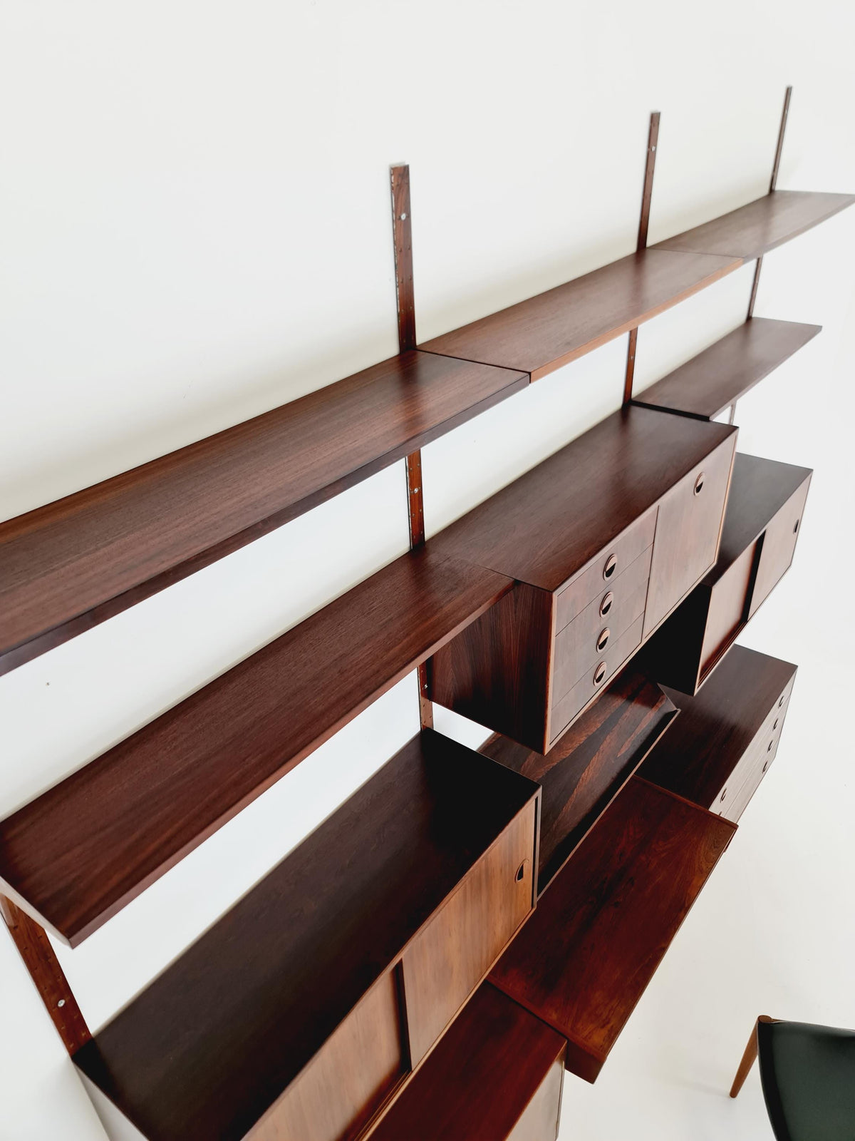 Rare Danish modern modular Rosewood shelving system by Hansen & Guldborg for HG Mobler, Denmark, 1960s