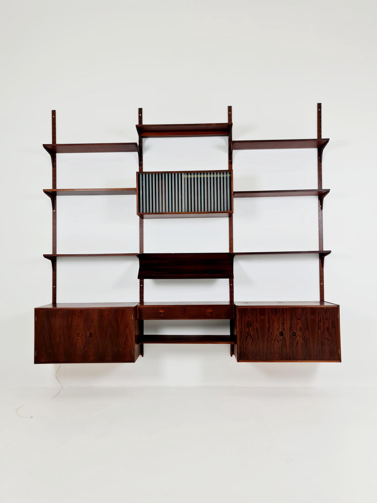 1960s Danish Modern Rosewood Shelving System | Hansen & Guldborg (HG Møbler) | Bar, Record , Display Cabinets