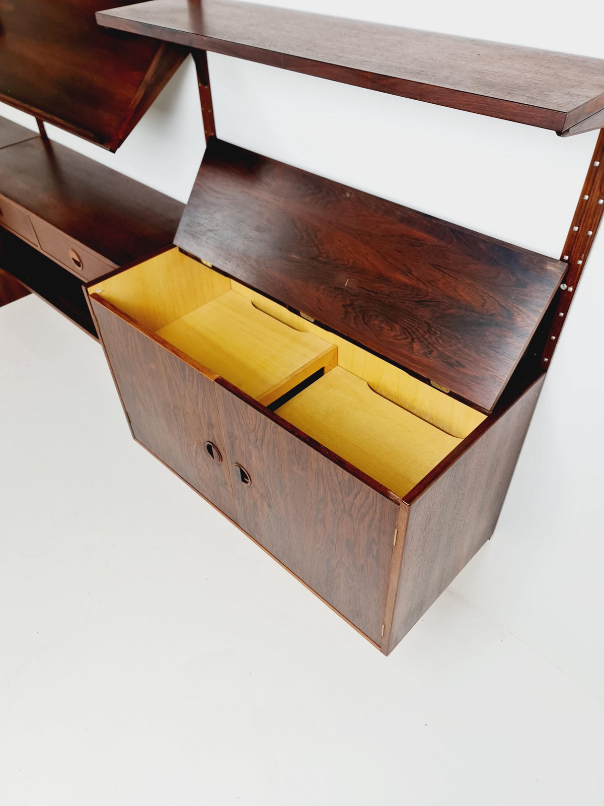 1960s Danish Modern Rosewood Shelving System | Hansen & Guldborg (HG Møbler) | Bar, Record , Display Cabinets
