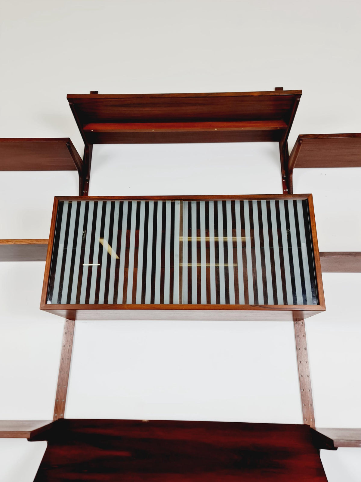 1960s Danish Modern Rosewood Shelving System | Hansen & Guldborg (HG Møbler) | Bar, Record , Display Cabinets