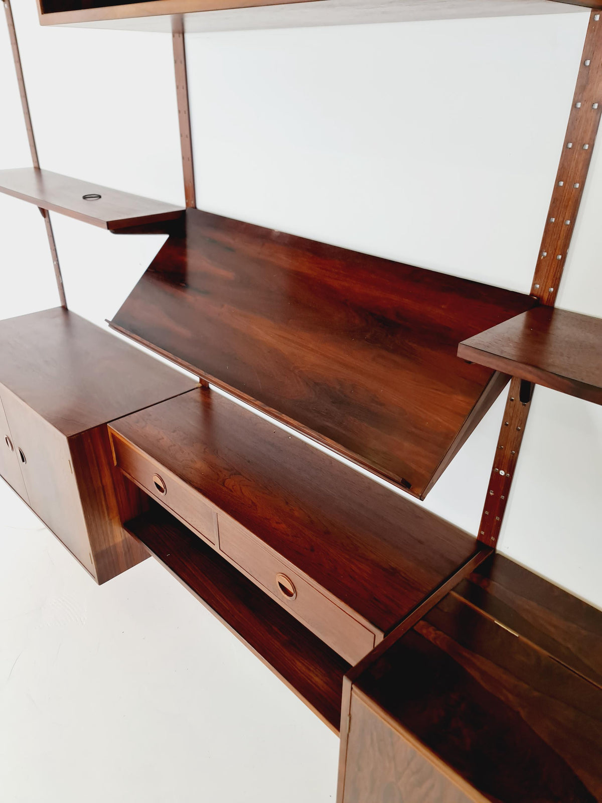 1960s Danish Modern Rosewood Shelving System | Hansen & Guldborg (HG Møbler) | Bar, Record , Display Cabinets