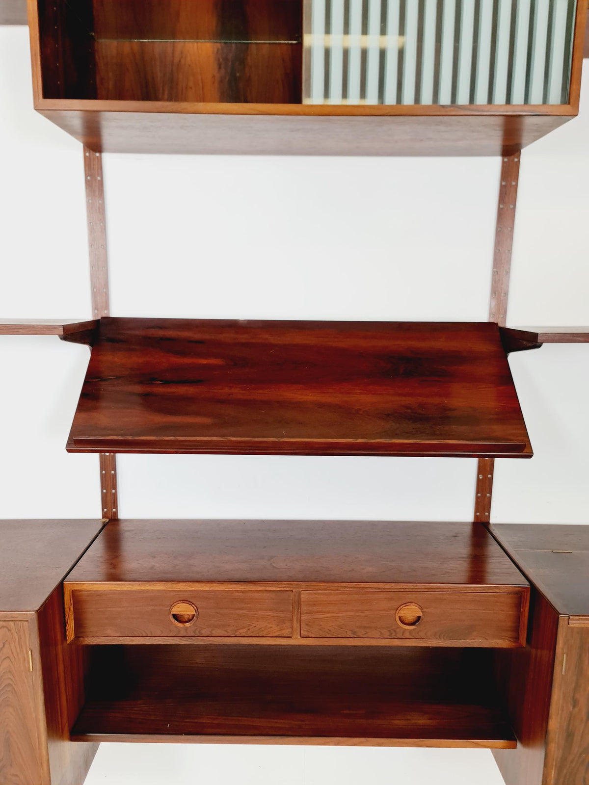 1960s Danish Modern Rosewood Shelving System | Hansen & Guldborg (HG Møbler) | Bar, Record , Display Cabinets