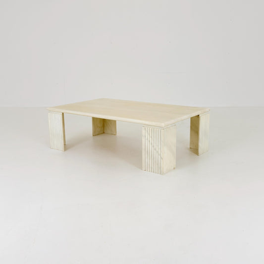 Mid century Modern White Marble Coffee Table Attributed to Carlo Scarpa, 1970s Italy, Sculptural Design