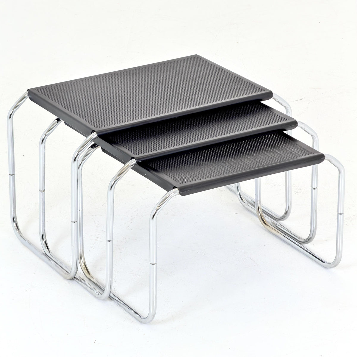 Set of 3 Italian Mid-Century / Bauhaus Style Nesting Tables 1980 Italy