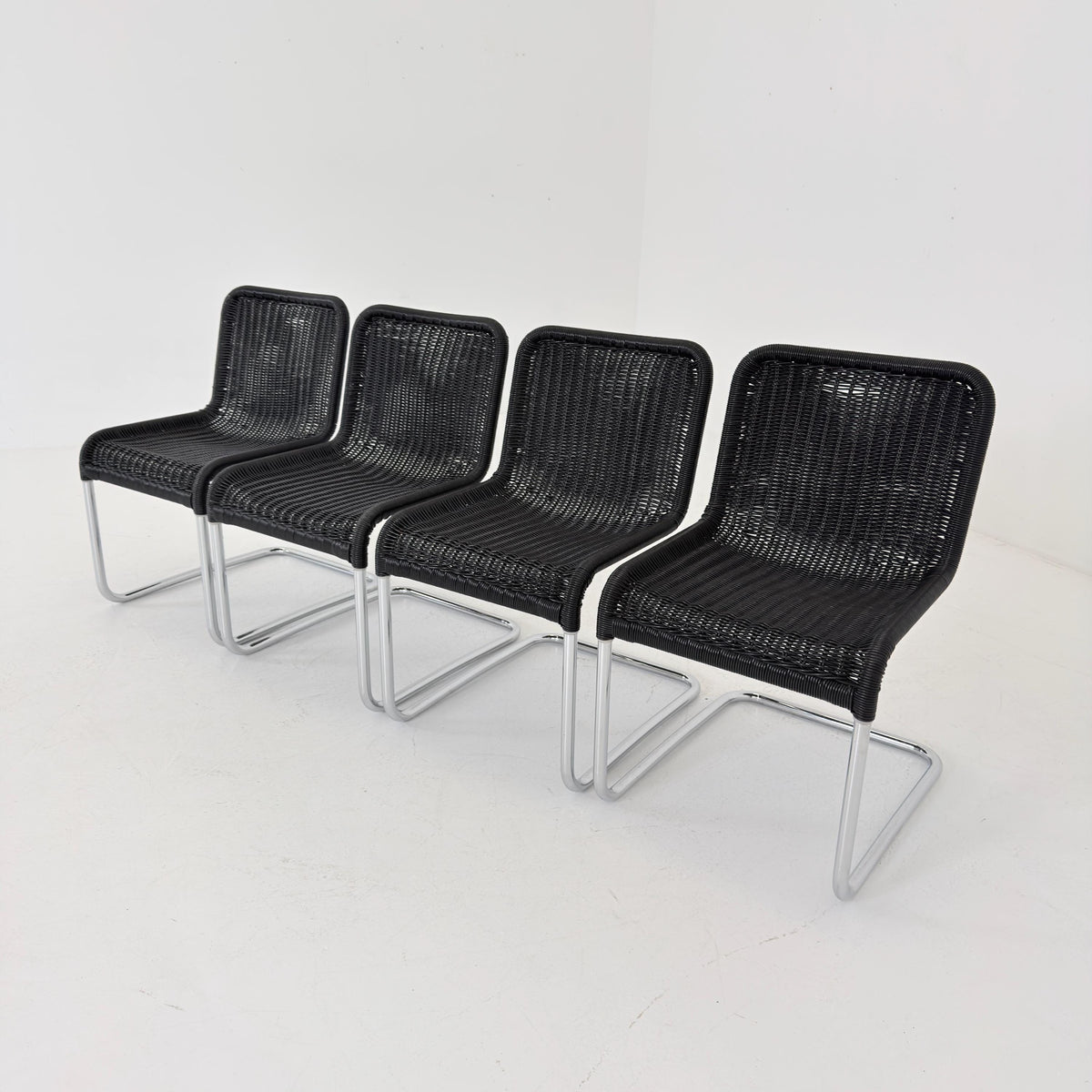 Set of 4 Tecta D41 Cantilever Chairs, Mid Century Bauhaus, Marcel Breuer Style, 1980s Germany