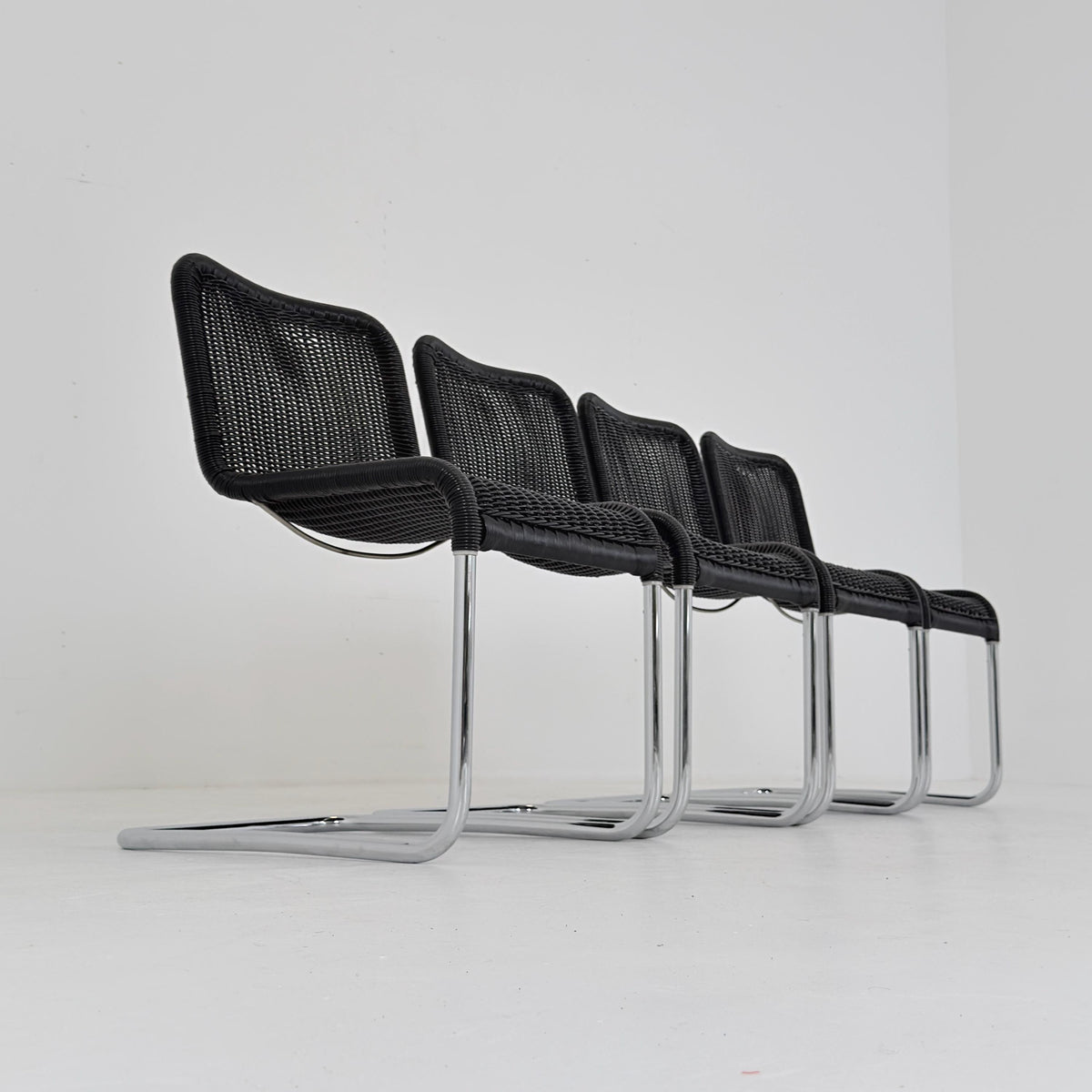 Set of 4 Tecta D41 Cantilever Chairs, Mid Century Bauhaus, Marcel Breuer Style, 1980s Germany