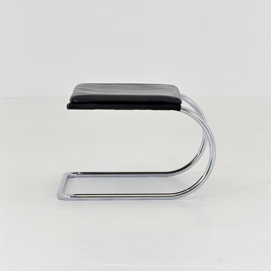 Mid century Bauhaus Tecta C35 Leather Stool by Anton Lorenz, 1980s Germany,