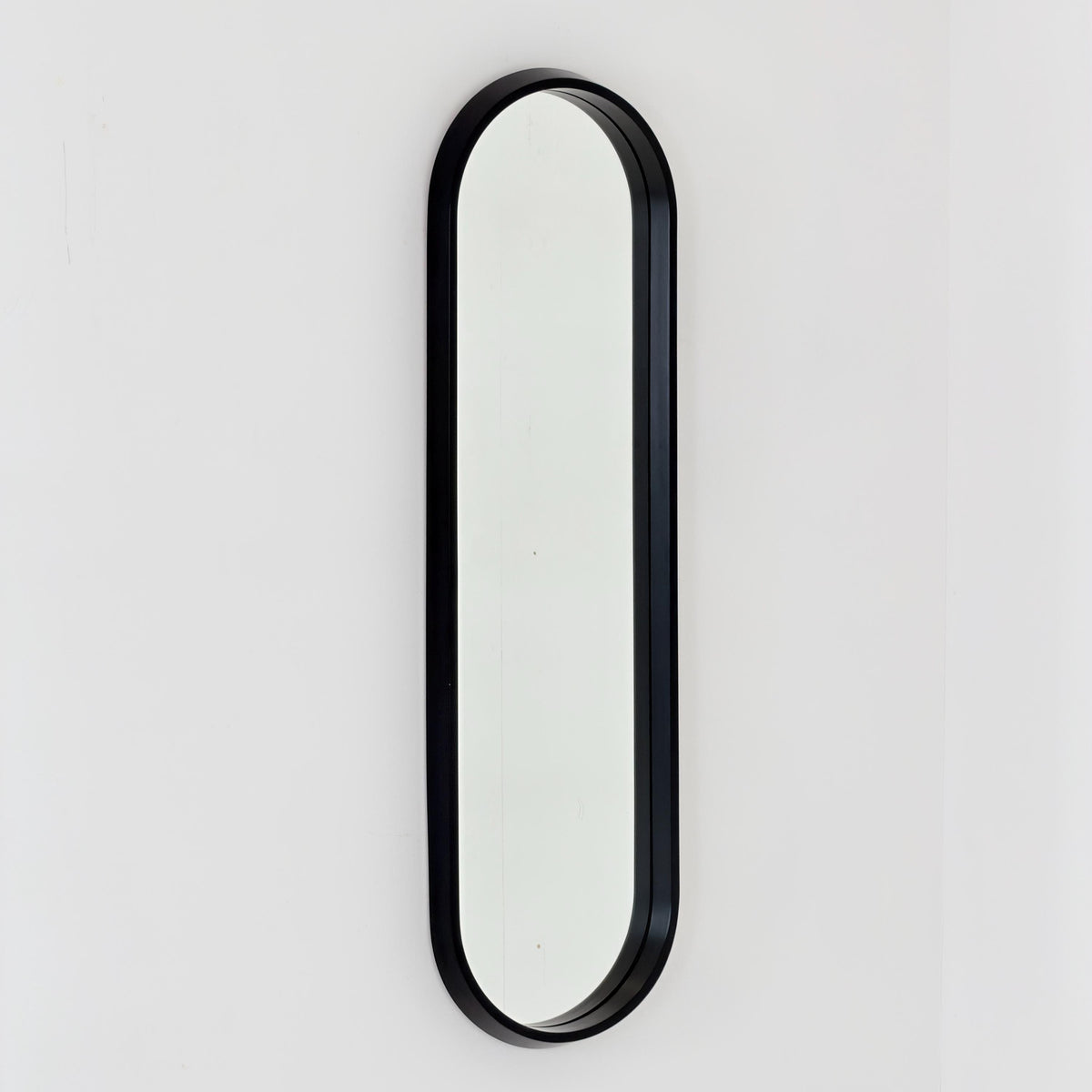 Mid Century Modern Large Space Age Black Wall Mirror, 1970s Germany,