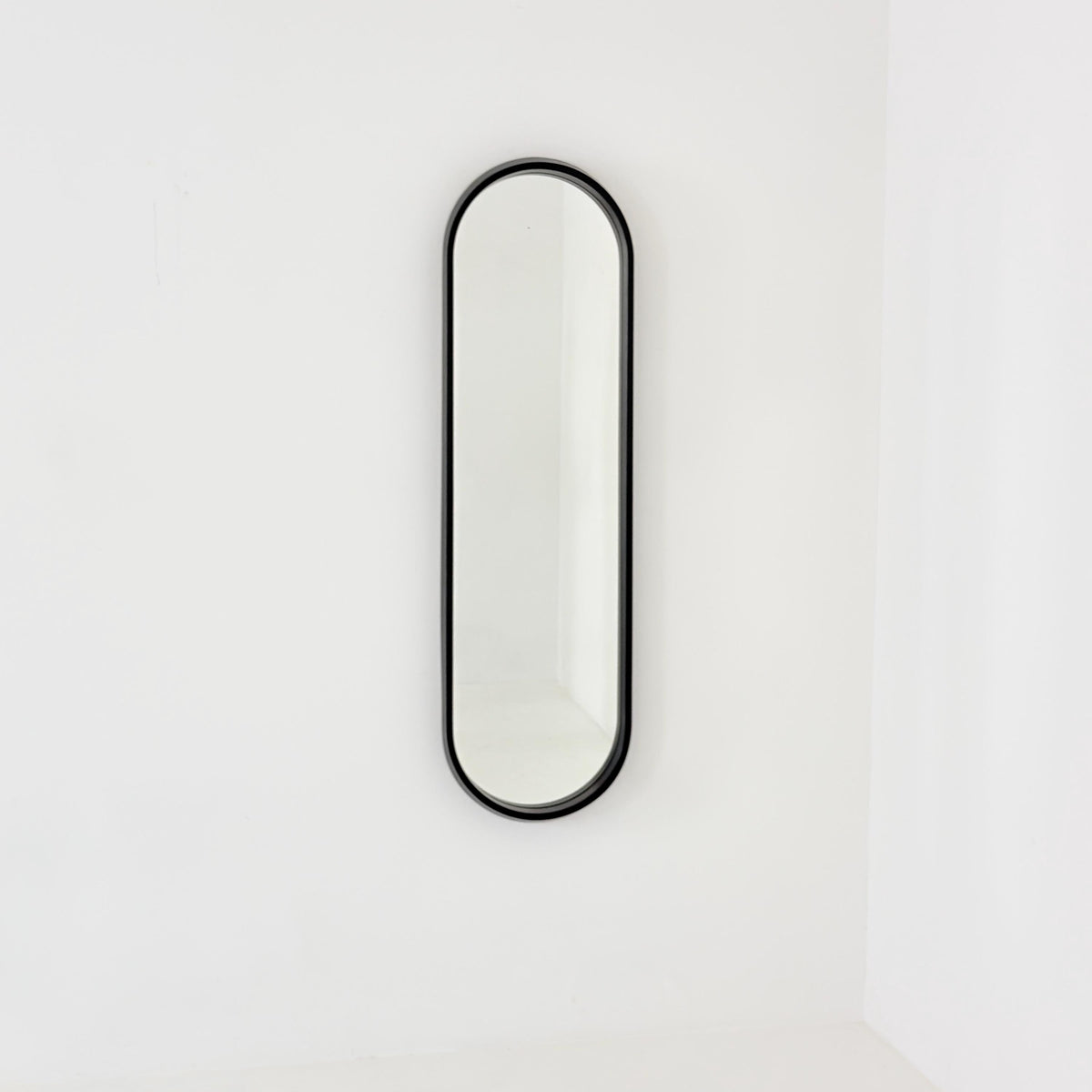 Mid Century Modern Large Space Age Black Wall Mirror, 1970s Germany,
