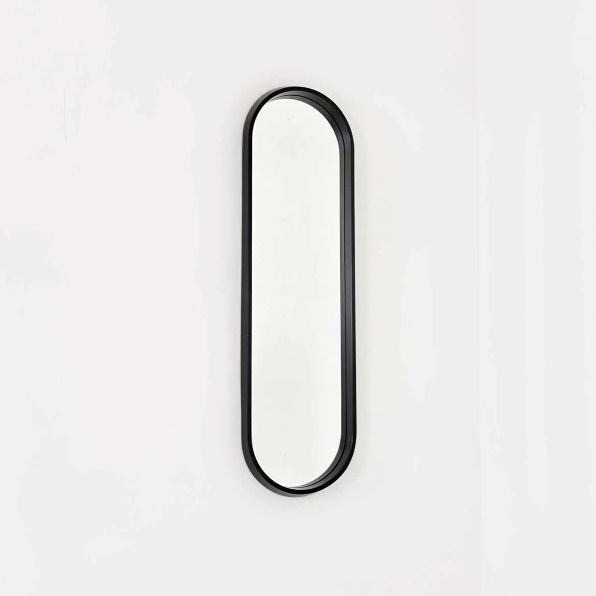 Mid Century Modern Large Space Age Black Wall Mirror, 1970s Germany,